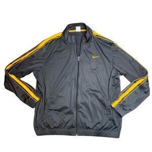 Nike Practice OT Jacket Mens Size XL Grey Gold Gray Yellow Basketball Warm Up
